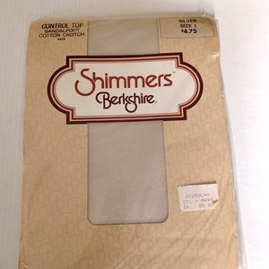 Ultra Sheer Shiny Silver Control Top Pantyhose 1